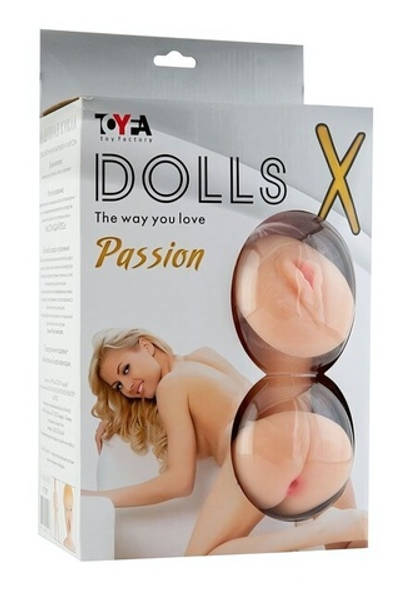 Большегрудая блондинка с реалистичной вагиной Dolls X (3 отверстия) (Цвет: светлокожая)
