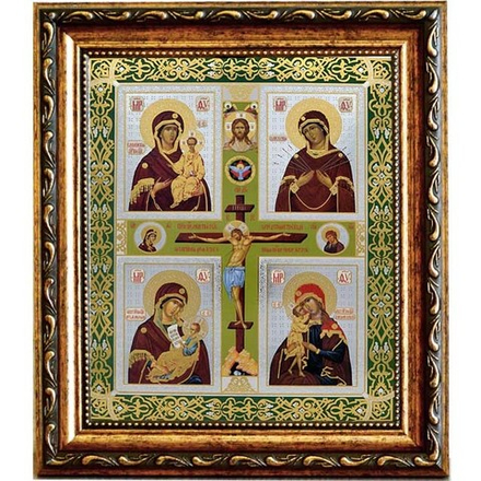 Четырехчастная икона Божьей Матери.