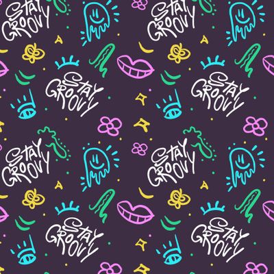 Ретро паттерн 90 stay groovy