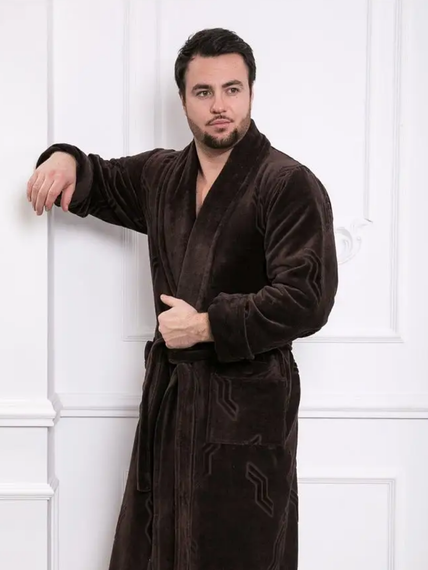 Халат мужской DOMINIC без капюшона Коричневый "Polens"