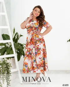 Платье 18-22-бело-оранжевый Minova