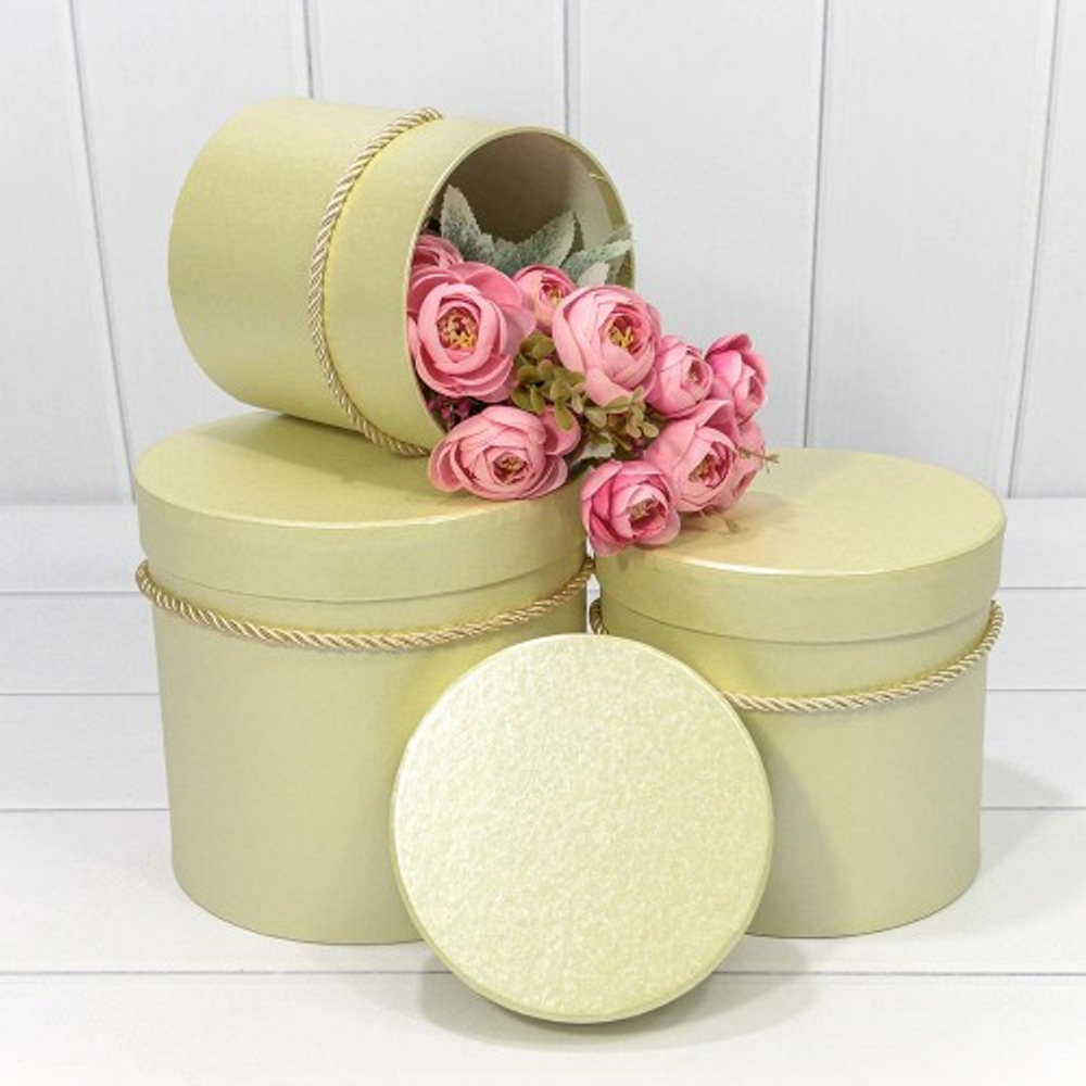 Коробка 18х17 см Набор 3 шт "Перламутр" (Бежевый)