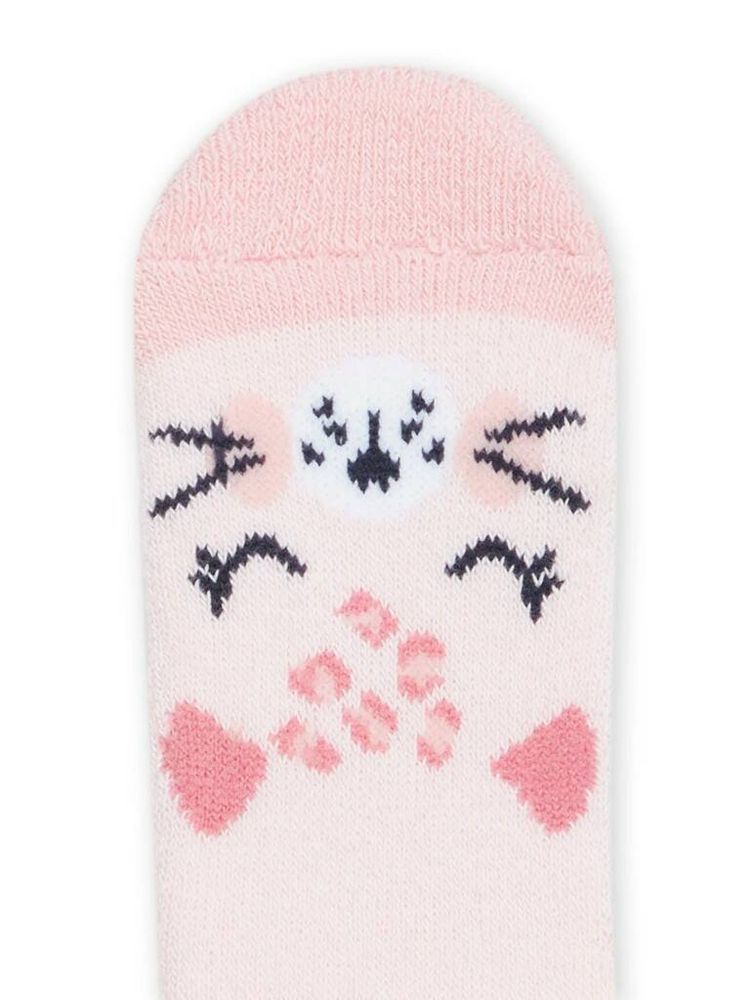 Носки махровые DPAM Розовый/Мордочка кошечки (Девочка)