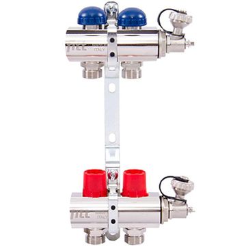 Коллектор Uni-Fitt 1"х3/4" 2 вых. латунь с регулировочными и термостатическими вентилями 441E4302