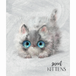 ТЕТРАДЬ ОБЩАЯ 48 ЛИСТОВ НА СКРЕПКЕ “Глазастые котики”