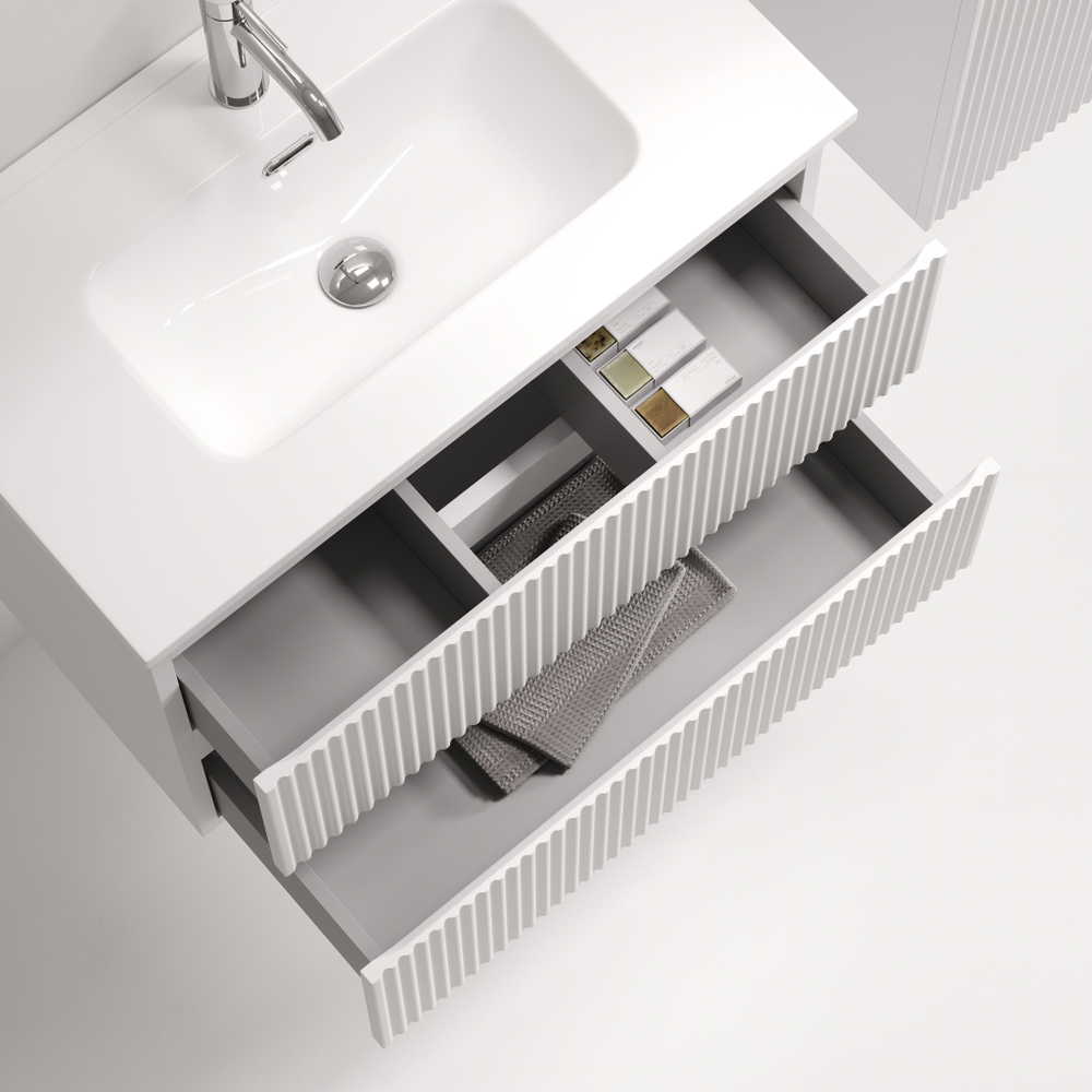 Тумба подвесная SANCOS Snob R 690х390х500, c двумя ящиками оснащенными доводчиками, Bianco, арт.SNR70/39W