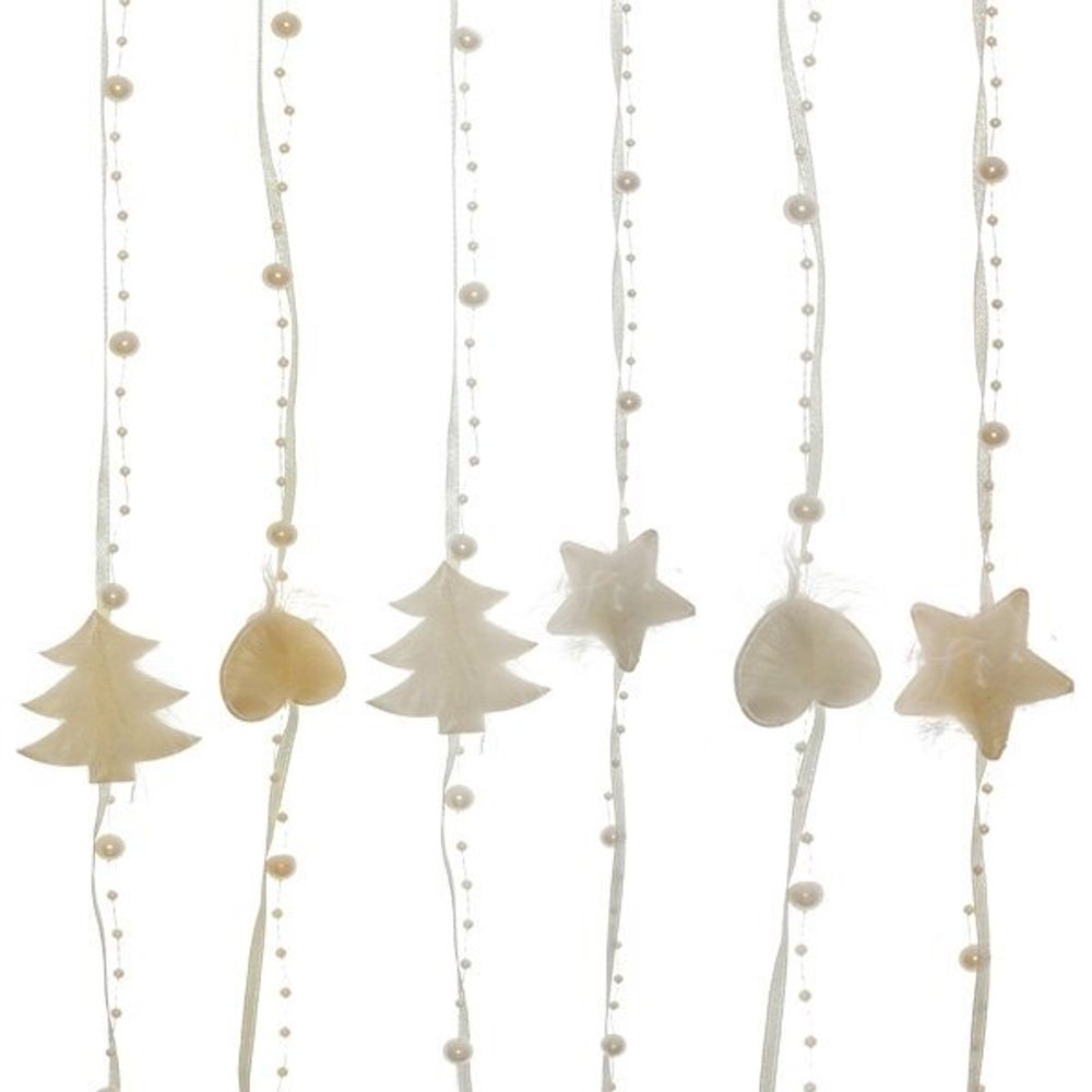 GAEM Изделие декоративное Гирлянда "Звезда/Сердце/Ёлка", L5 W1 H175 см, 6в.