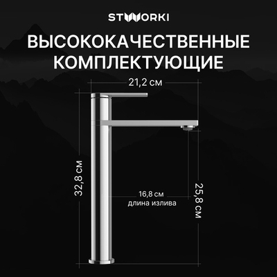 Смеситель для раковины STWORKI Олланд S01020CR хром