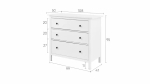 Комод с 3 ящиками - аналог IKEA HEMNES / ХЕМНЭС/ ХЕМНЕС / КЫМОР / ИКЕА 108х96х50 см, белый
