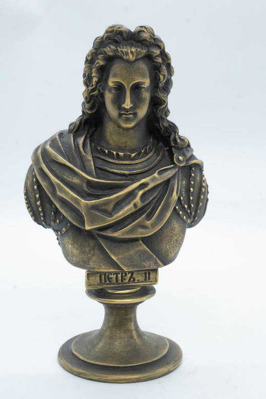 Петра II. Бюст императора. Россия.   Бронза фабрика Ф Шопенъ. Модель 1868г. Реплика.