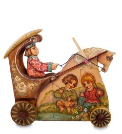 РД- 10/13 Фигурка резная «Карета» художественная роспись
