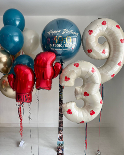 Воздушные шары для парня Боксерские перчатки, спорт №4833