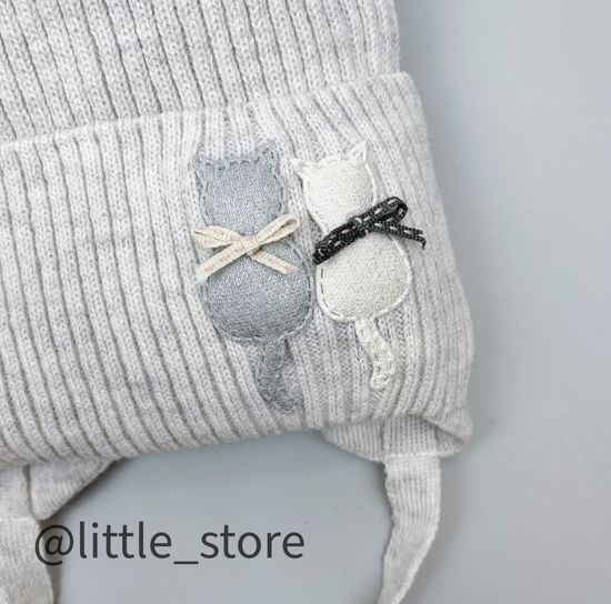 Шапка зимняя "Котики" Св серая