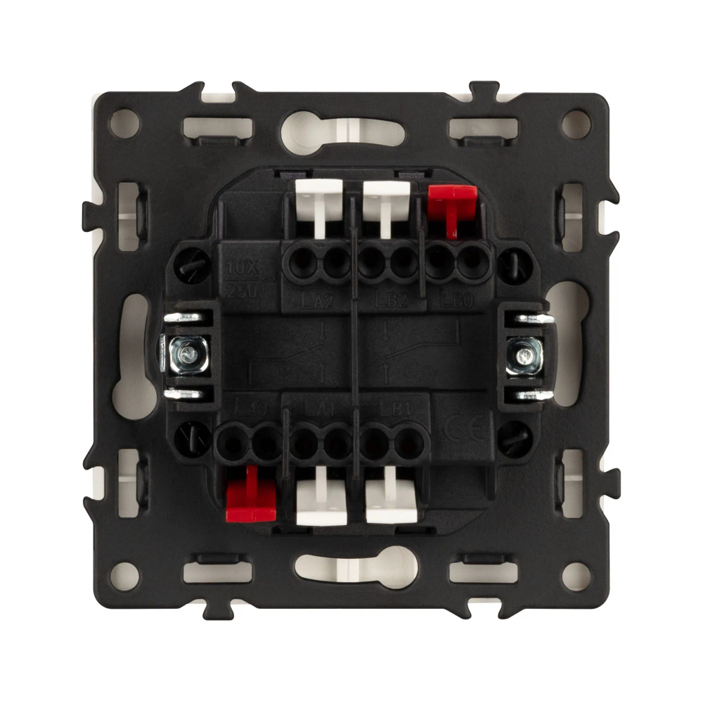 Механизм выключателя двухклавишный проходной SWT-NOBE-MKP2-SFPL-GD (230V, 10A) (Arlight, -) 054256