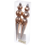 Ёлочные игрушки «Волшебная сосулька» 17,8 см (набор 2 шт), Шампань/серебро