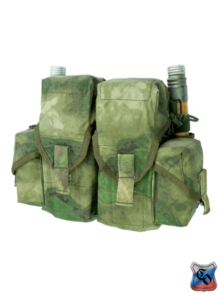 Подсумок SSO 4АК-2РГ-2РСП MOLLE с кнопкой, липучкой и утяжками. A-Tacs FG