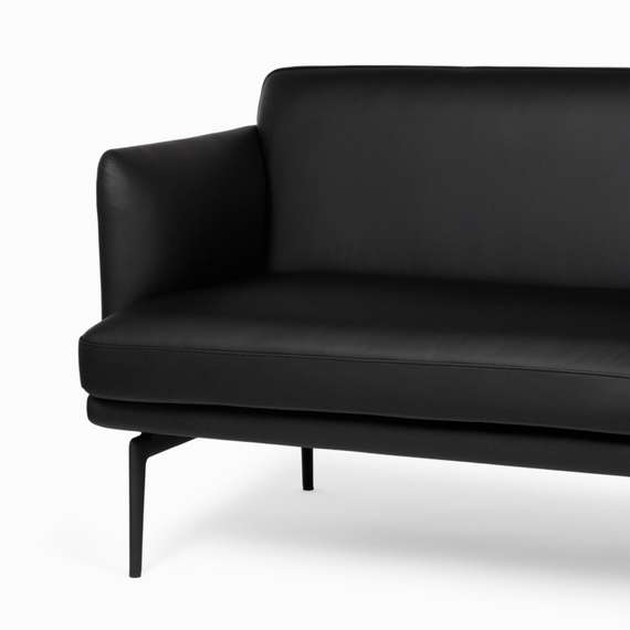 Диван Bisq, 211 см, черная кожа