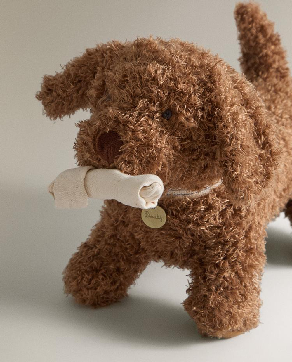 ZARA HOME ДЕТСКАЯ МЯГКАЯ ИГРУШЕЧНАЯ СОБАЧКА НА КОЛЁСИКАХ, КОРИЧНЕВЫЙ