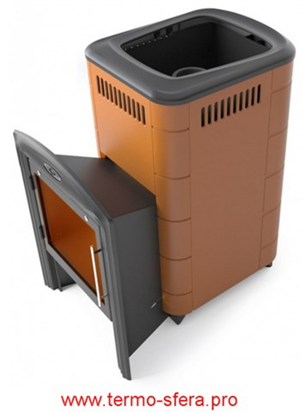 Банная печь Тунгуска Cast Витра терракота