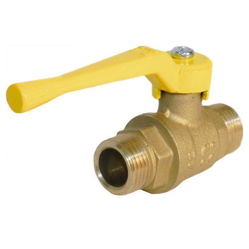 Кран латунный шаровой газовый БАЗ.А12.0, 11Б27п1, DN 15, PN 40, штуцер-штуцер, рычаг