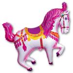 Шар Фольгированный Лошадь цирковая розовая (Фуксия)
