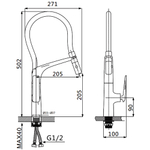 Смеситель для кухни с гибким изливом Oute T110J T11013BJ