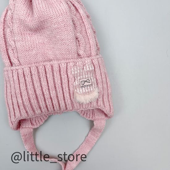 Шапка зимняя "Зайчик" Розовая