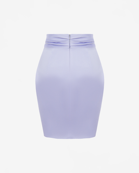 Юбка мини из сатина с драпировкой