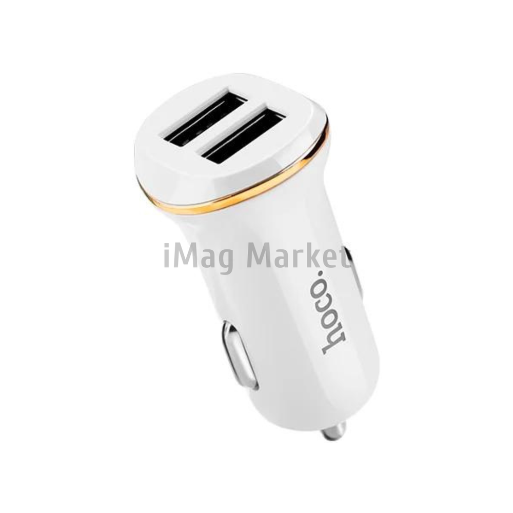 Автомобильное зарядное устройство Hoco Z1, 2 USB-A, 10.5W, 2.1A, белый