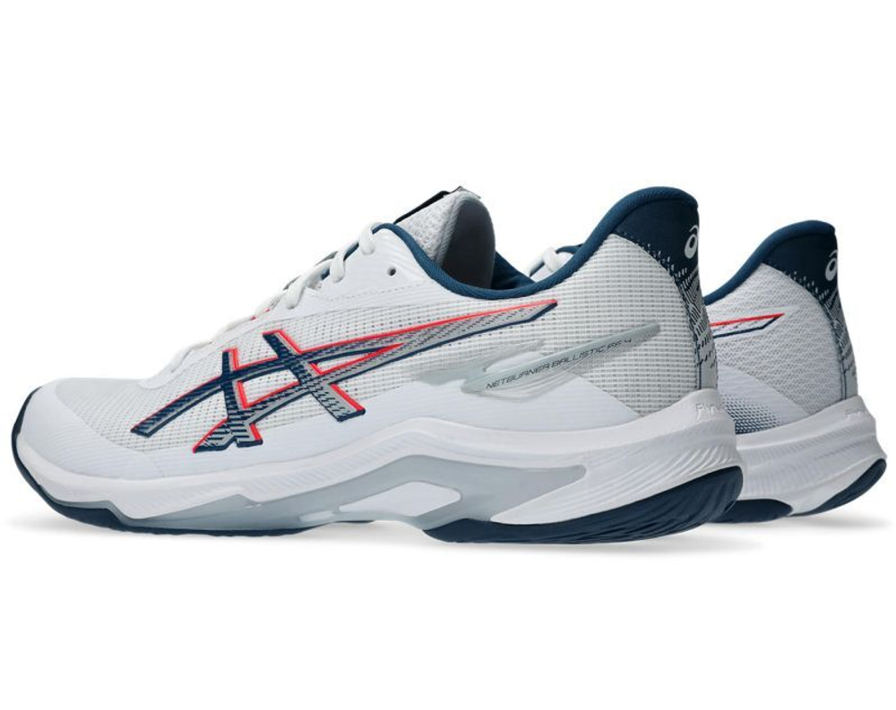 Мужские кроссовки для бадминтона/сквоша Asics Netburner Мячistic FF 4 - white/mako blue