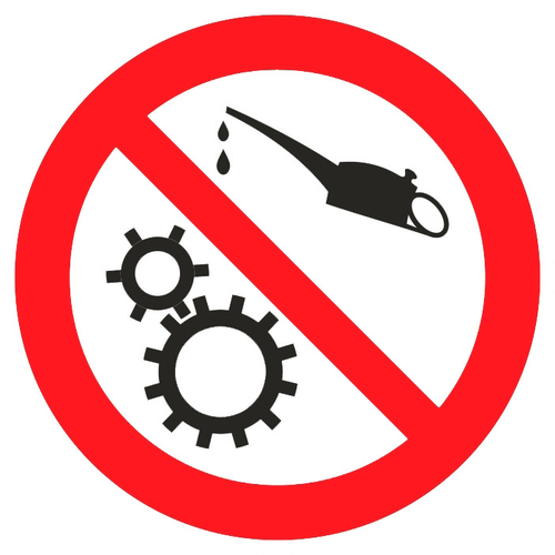 Р37 "Запрещается смазывать элементы во время работы механизма"