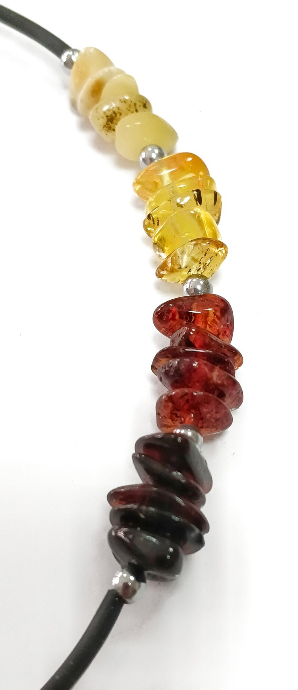 Комплект: чокер с браслетом с янтарем