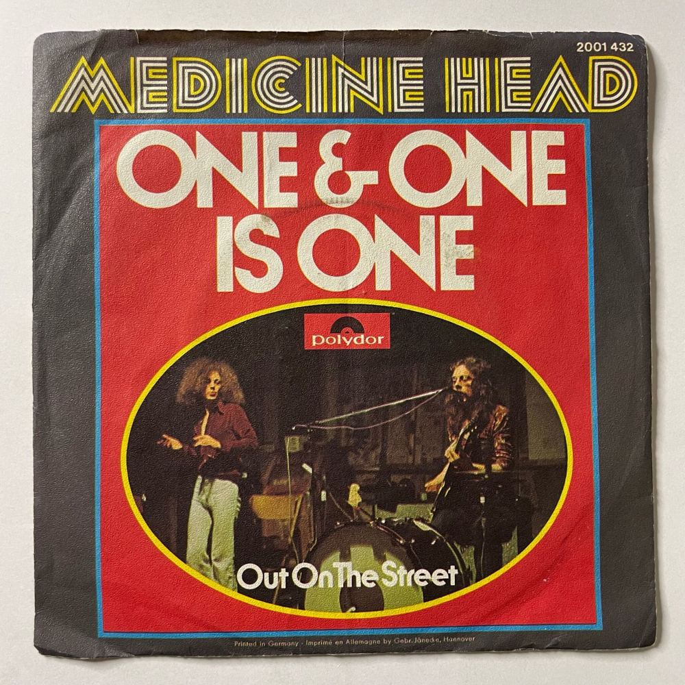 Винтажная виниловая пластинка LP Medicine Head One and One Is One (Germany 1973) 7 дюймов, 45 RPM, Single