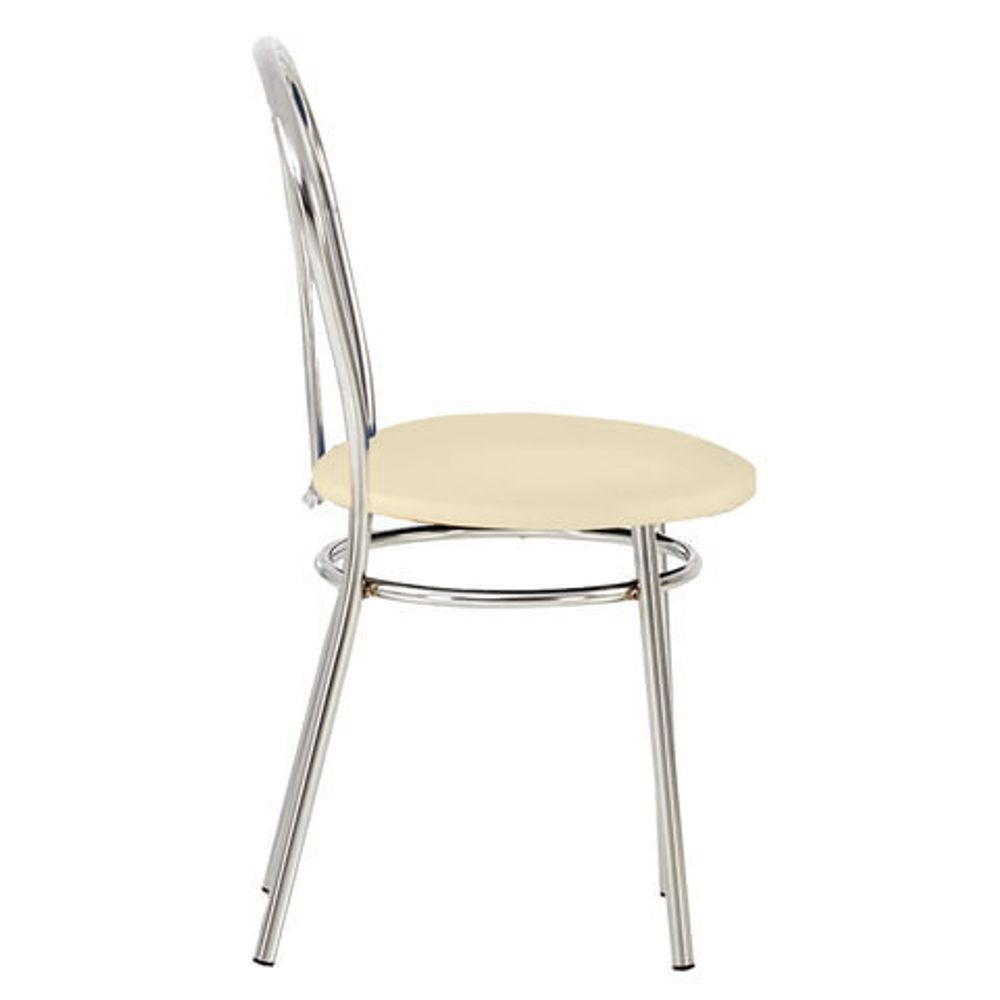 Стулья для столовых, кафе, дома "Venus", КОМПЛЕКТ 2 шт., хромированный каркас, кожзам бежевый