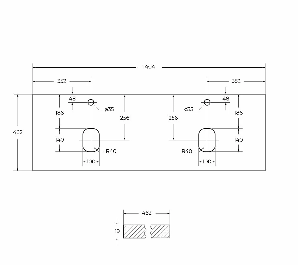 Тумба с раковинами и столешницей BelBagno KRAFT 140 Cemento Grigio