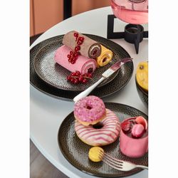 Набор обеденных тарелок Dots, Ø26 см, черные, 2 шт.