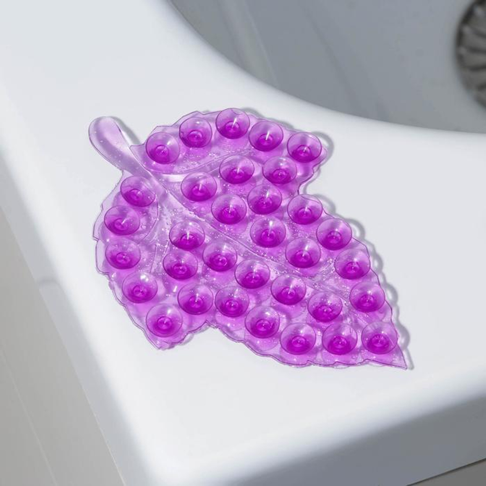 848084 Мини-коврик для ванны «Кленовый лист», 9×13,5 см, цвет МИКС