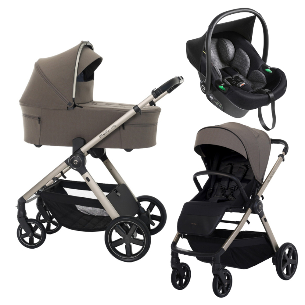 Детская коляска Espiro Only 3 в 1 2025 409 smokey taupe/Чёрный (Black 110)