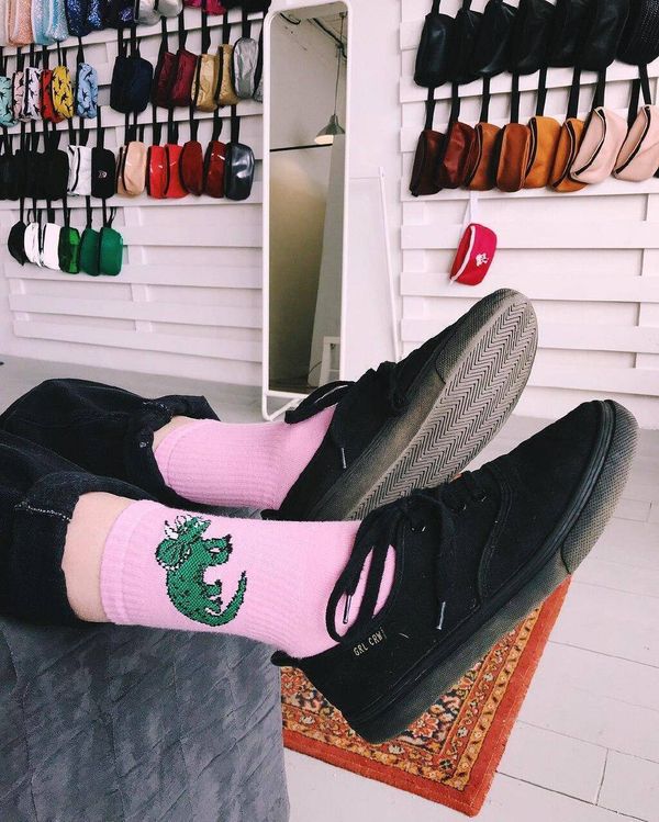 Носки с Серьезным Трицератопсом Розовые - фото 2