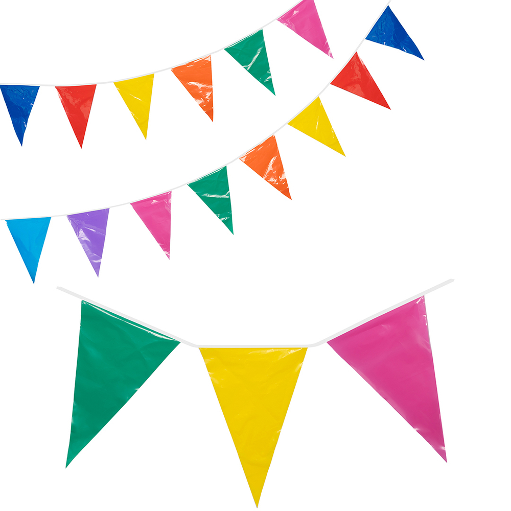 Гирлянда Флажки, ПЭ, 20*30 см*80 шт, 20 м, Ассорти, 1 упак.