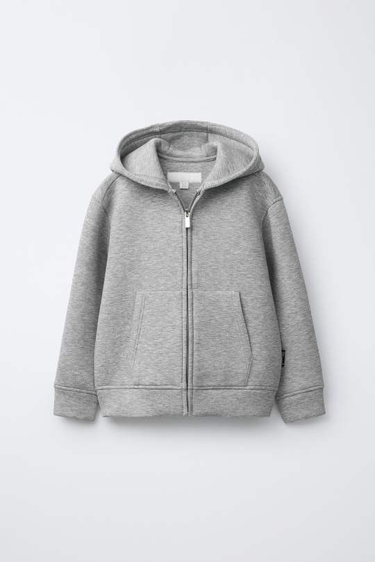 ZARA ТОЛСТОВКА БАЗОВАЯ ИЗ НЕОПРЕНА, СЕРЫЙ МЕЛАНЖ