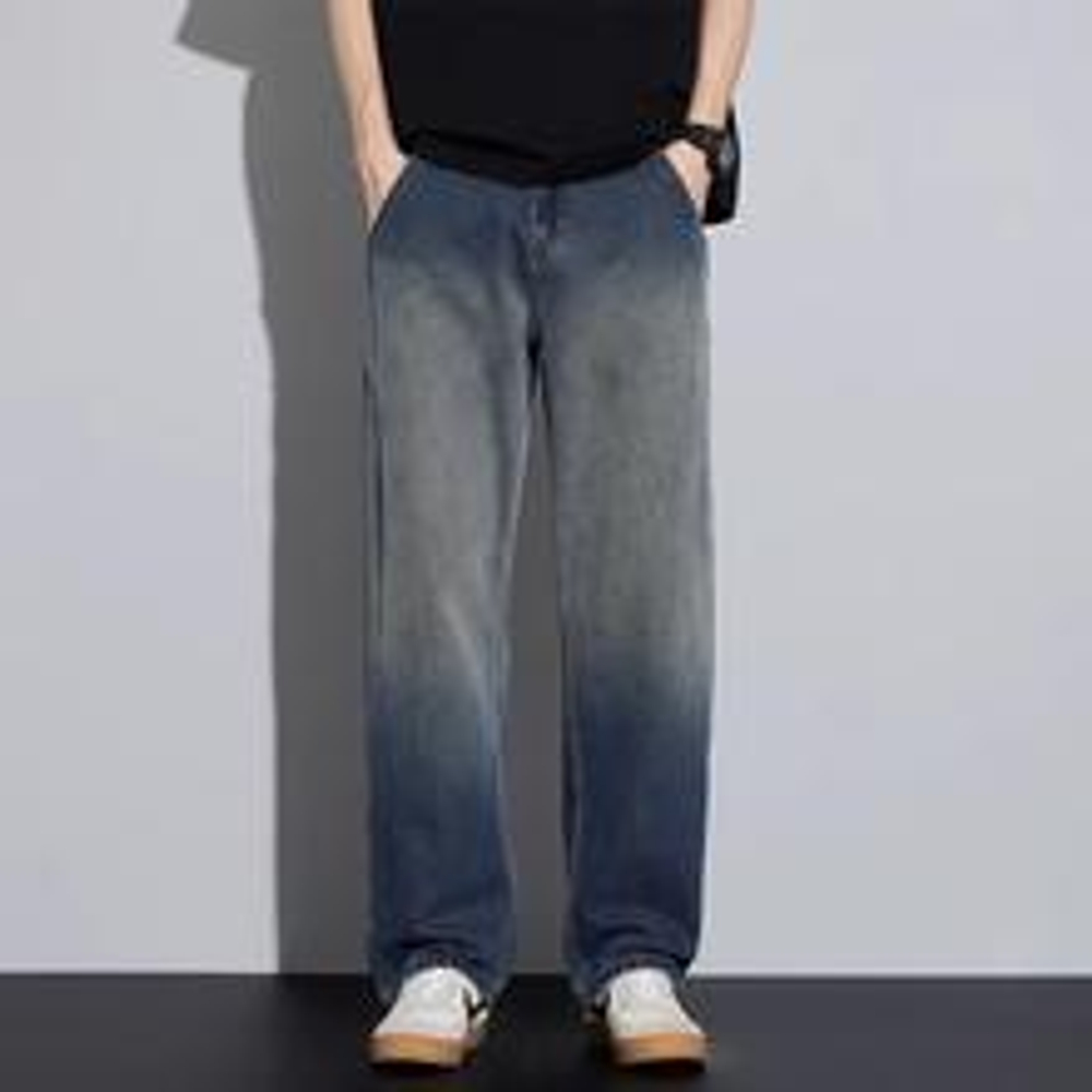 Джинсы с градиентом мужские прямые от бренда Kuvine сезон осень-зима