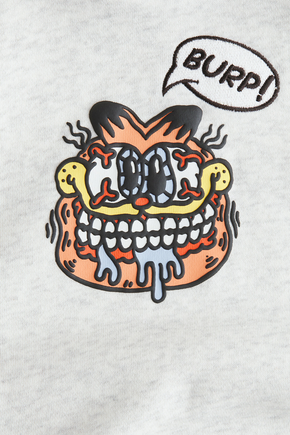 H&M Толстовка с капюшоном и принтом, светло-серый меланж