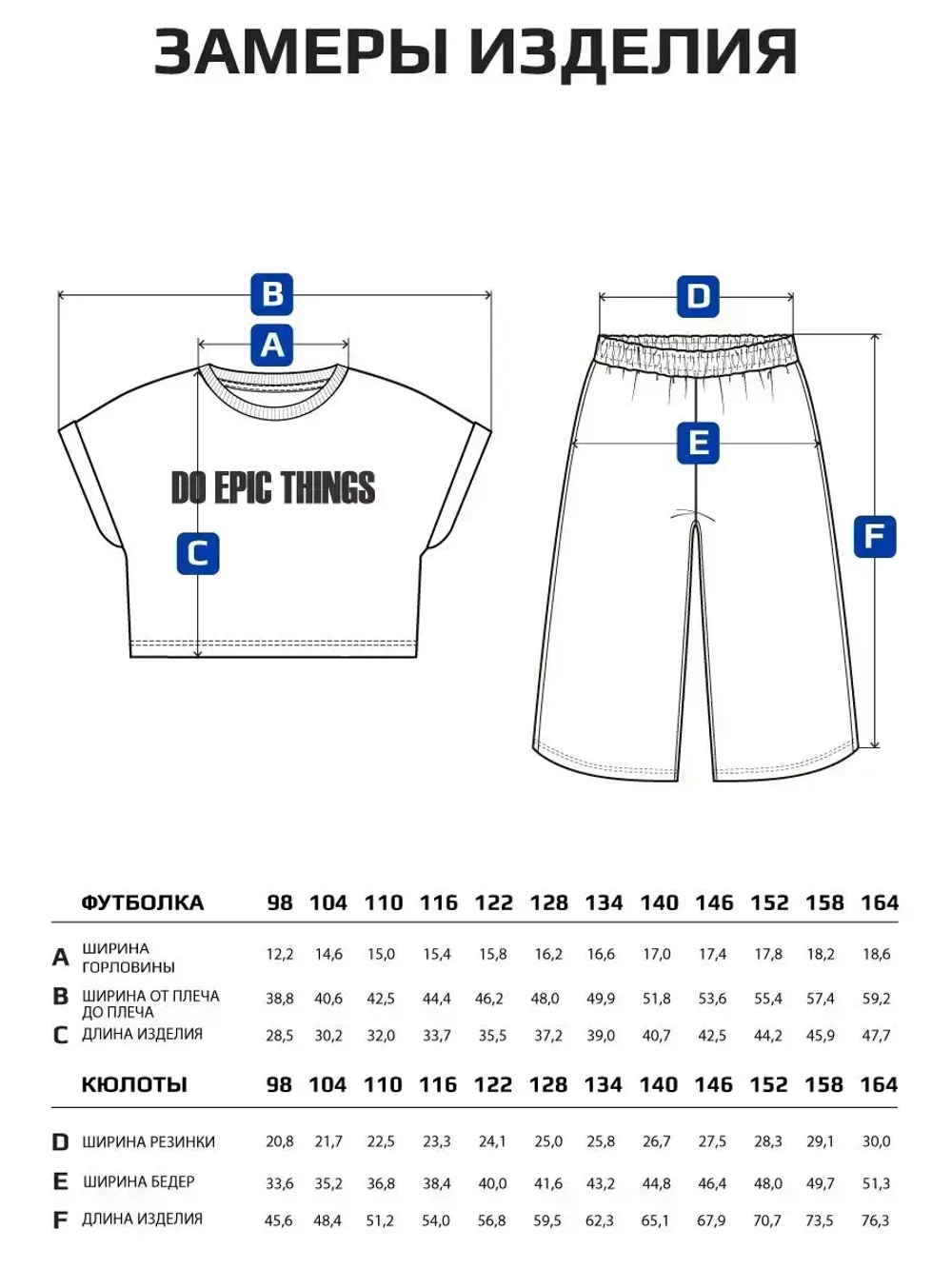 Костюм для девочки на лето с кюлотами