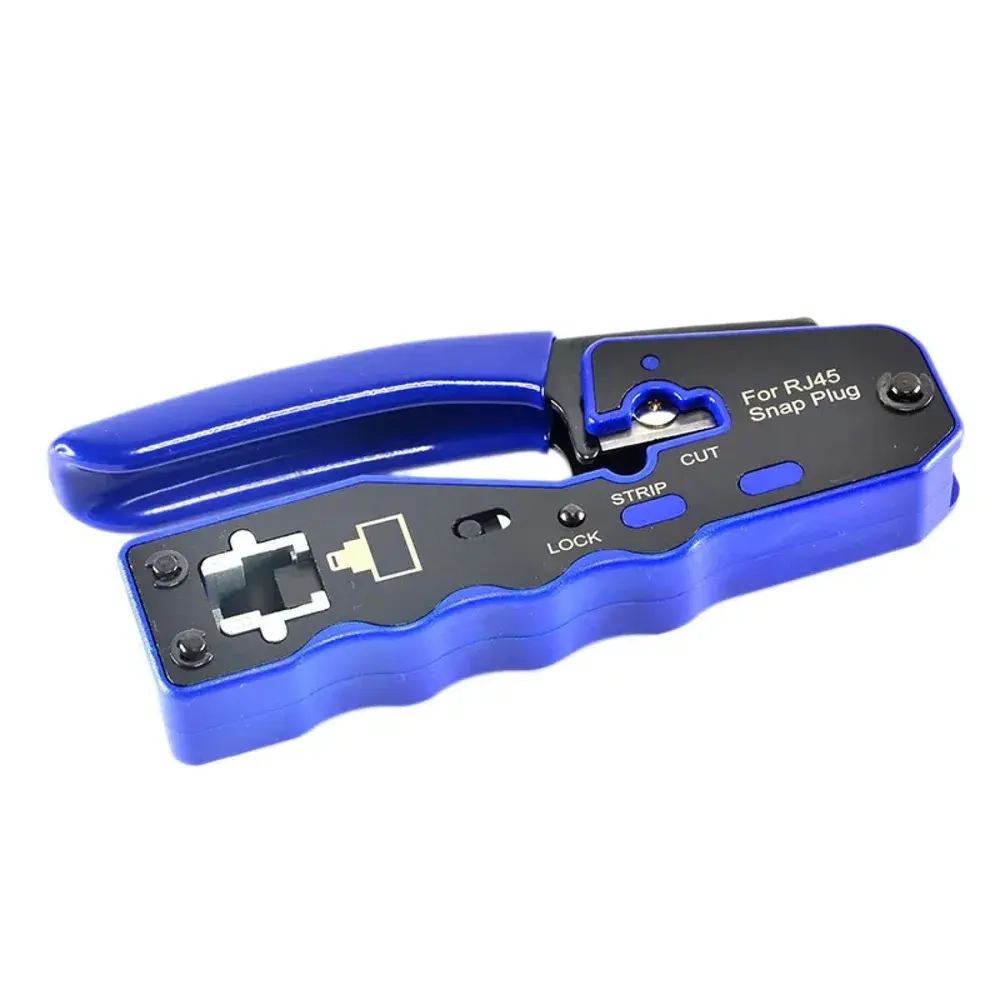 Кримпер rj45 для обжима витой пары, сквозной, многофункциональный, синий