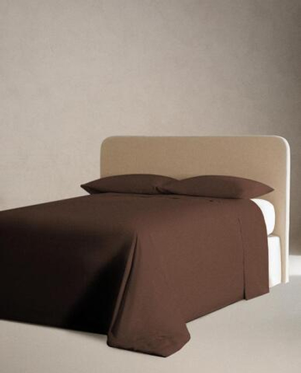 ZARA HOME (200 НИТЕЙ) ПОДОДЕЯЛЬНИК ИЗ ХЛОПКА ПЕРКАЛЬ, ШОКОЛАДНО-КОРИЧНЕВЫЙ