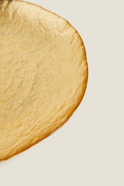 ZARA HOME ДЕСЕРТНАЯ ТАРЕЛКА Из ЗОЛОТИСТОГО СТЕКЛА, ЗОЛОТОЙ