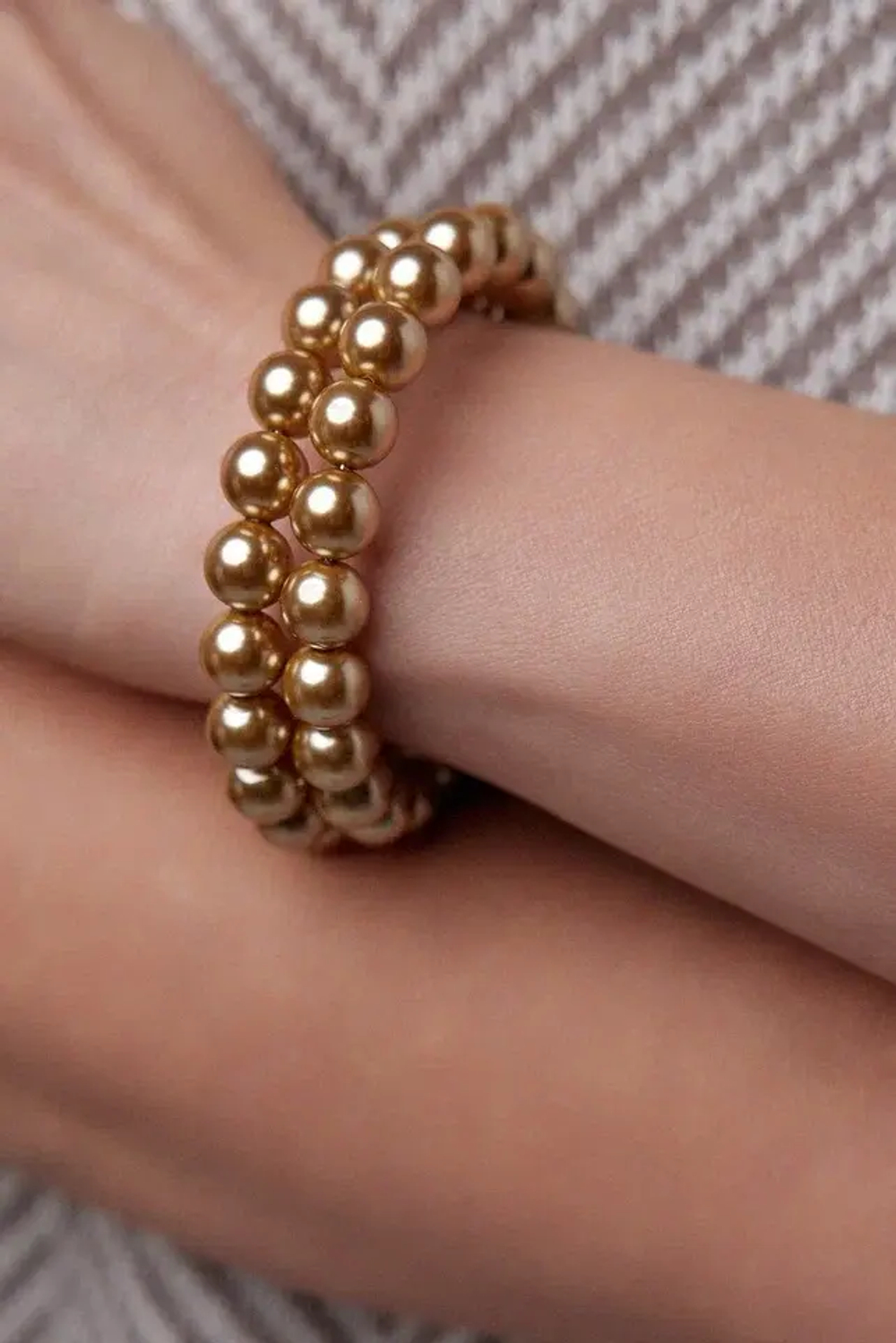 Браслет memory из золотого жемчуга