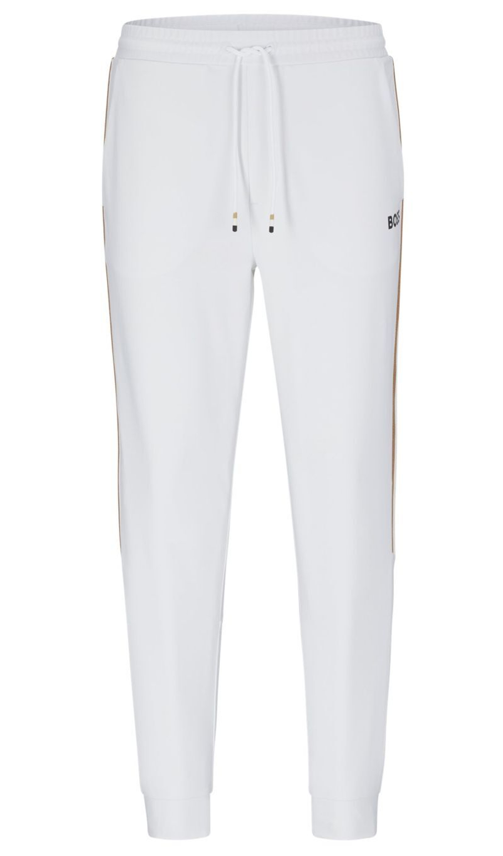 Мужские теннисные штаны BOSS x Matteo Berrettini Tracksuit Bottoms with Stripes and Logo - белый