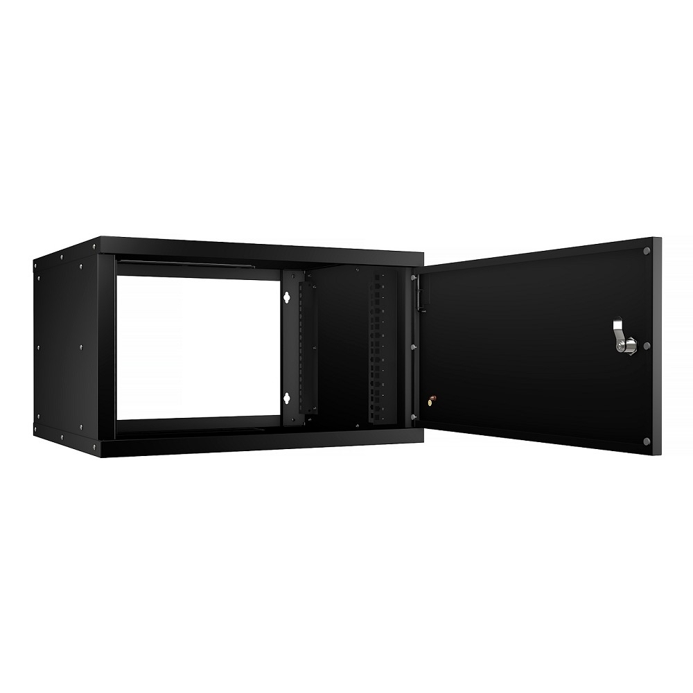 Телекоммуникационный шкаф Cabeus WSC-05D-6U55 / 45m-BK Шкаф телекоммуникационный настенный 19" 6U, серия LIGHT разборный, дверь металл, цвет черный